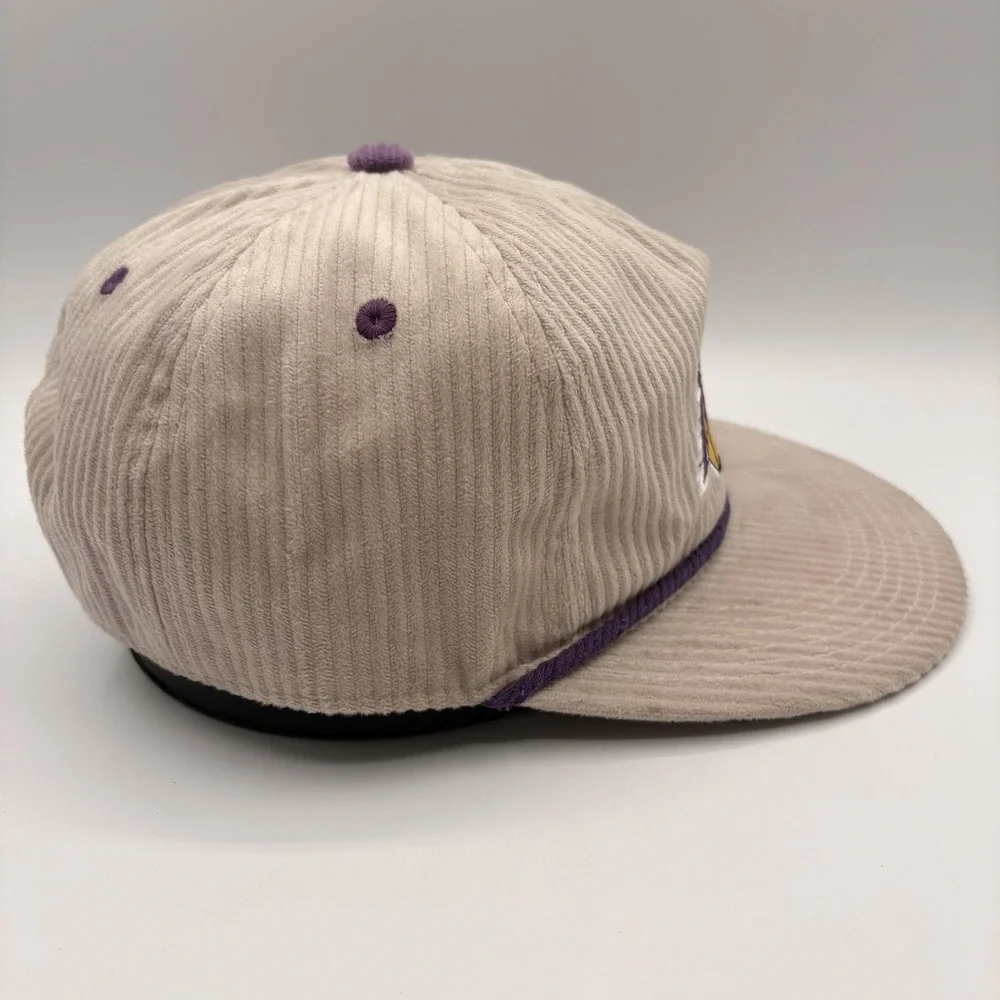 Los Angeles Lakers Corduroy Hat Melonwear Rope Snap Back Cap One Size Beige NBA